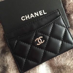 BLACK CHANEL CREDIT CARD CASE